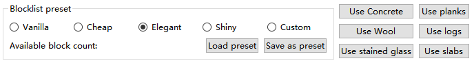 Block List Presets